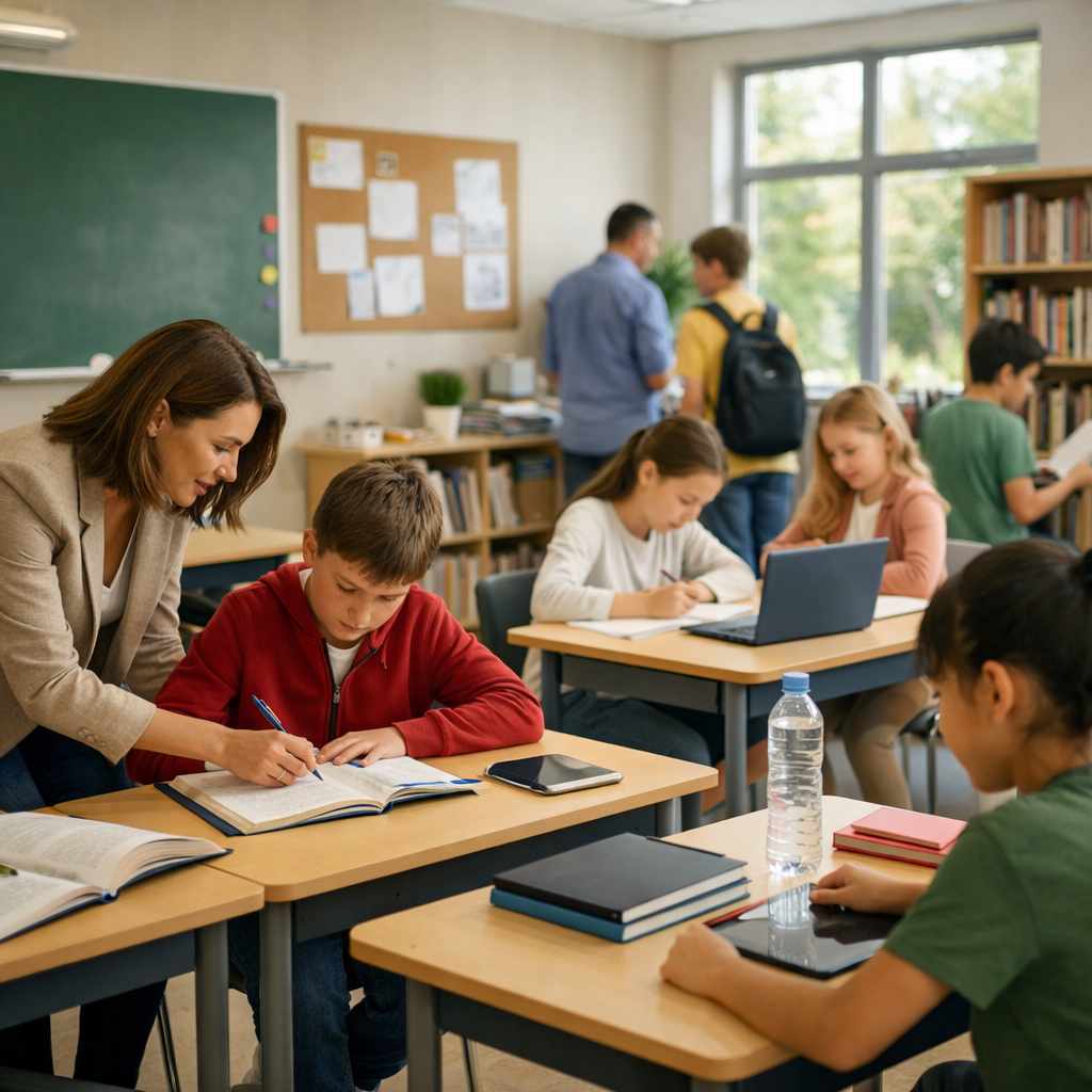 - Ankara İsmail Kaya Beşgen Dershane, Vip Kurs ve Kolej İsmail Kaya Beşgen Koleji sınıf ortamında öğretmen ve öğrencilerin ders çalıştığı an