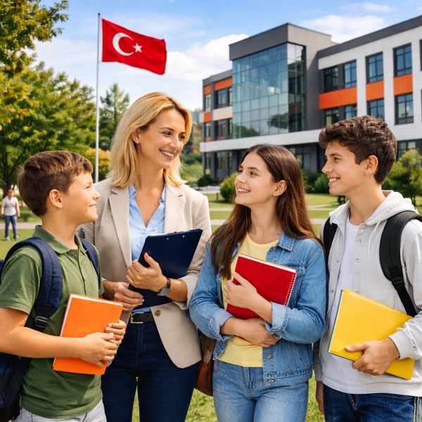 Ankara Çankaya özel okulda öğretmen ve öğrenciler, güvenli ve modern eğitim ortamı